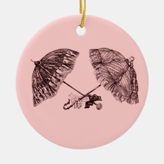 Victoriaans vintage paraplu's keramisch ornament (Voorkant)