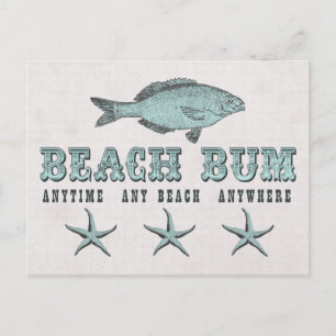  Victoriaans vis en zeesterren strand Bum Briefkaart