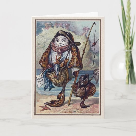  Victoriaans vis kerst Kaart (Voorkant)