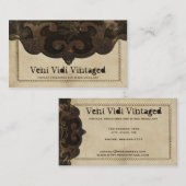 Victoriaans Visitekaartjes van steampunkleder (Voorkant / Achterkant)