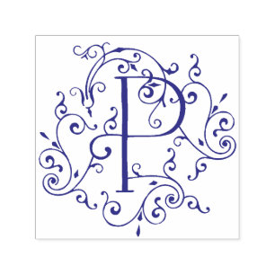 Victoriaans Vlaamse letter P Monogram Zelfinking S Zelfinktende Stempel