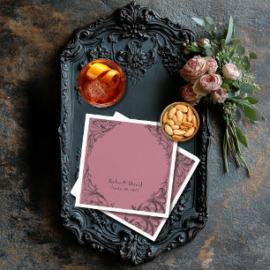 Victoriaans vleermuis tot de dood Black & Wine Wed Servet