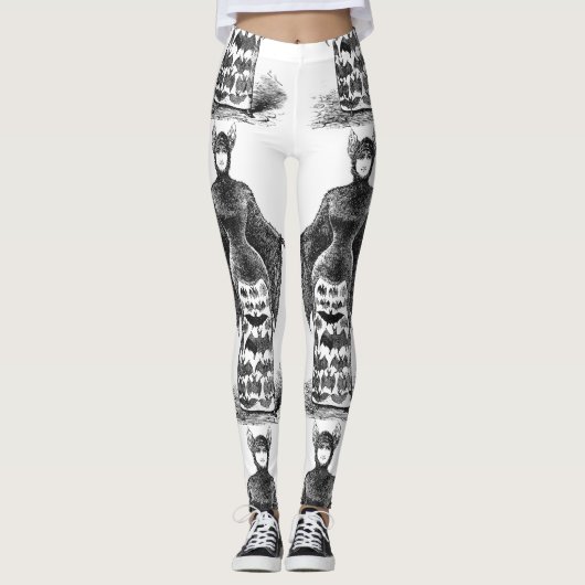  Victoriaans vleermuis vrouw leggings (Voorkant)