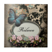 Victoriaans vliegenvlinder tegeltje (Voorkant)