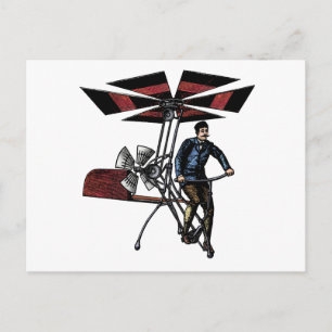 Victoriaans Vliegtuig helikopter Briefkaart