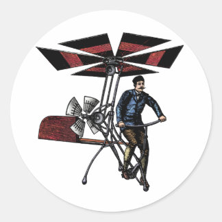 Victoriaans Vliegtuig voor helikopters Ronde Sticker