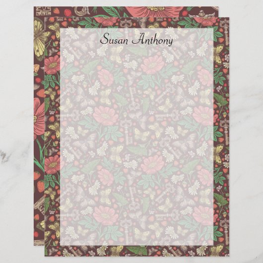 Victoriaans  vlinderdessenpapier (Voorkant / Achterkant)