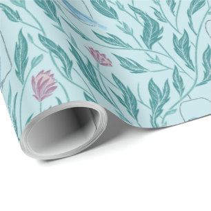 Victoriaans  vogel in tuinlicht cadeaupapier