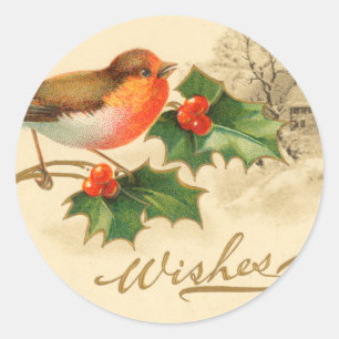 Victoriaans Vogel Kerst stickers