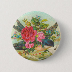 Victoriaans vogelButton Ronde Button 5,7 Cm