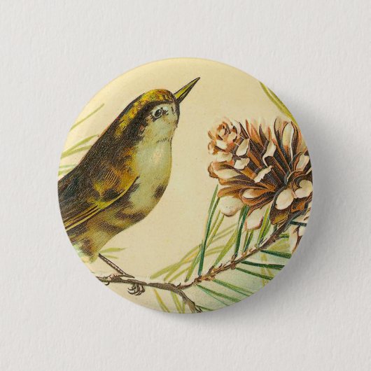 Victoriaans vogelButton Ronde Button 5,7 Cm (Voorkant)