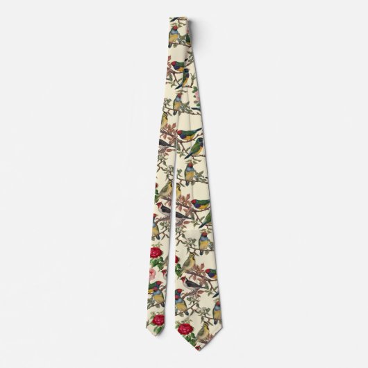 Victoriaans Vogels en Rozen Scrapbook Chintzy Retr Stropdas (Achterkant)