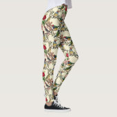 Victoriaans Vogels en Rozen Scrapbook Retro Leggings (Rechts)