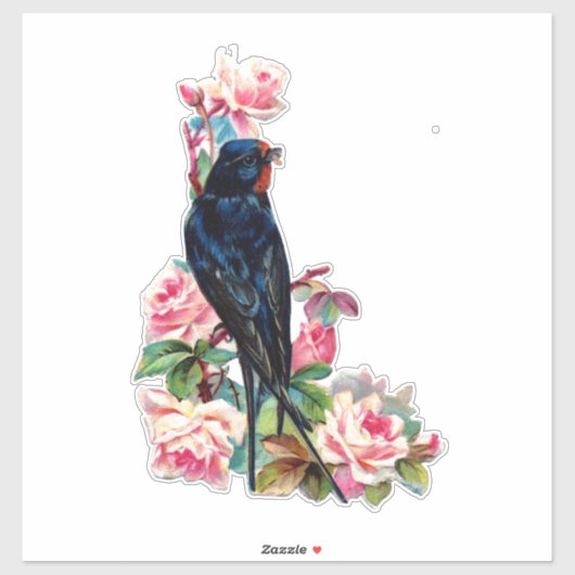  VICTORIAANS VOGELS STICKER (Vel)