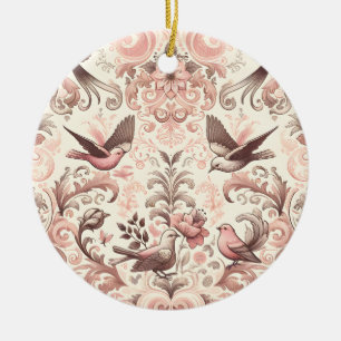 Victoriaans volière: een pastel roze tuin keramisch ornament