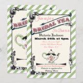 Victoriaans Vrijgezellenfeest Tea Party Kaart (Voorkant / Achterkant)