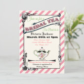 Victoriaans Vrijgezellenfeest Tea Party Kaart (Staand voorkant)