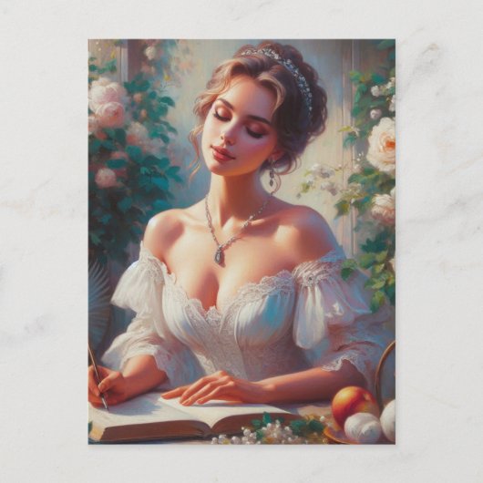 Victoriaans vrouw 6 briefkaart (Voorkant)