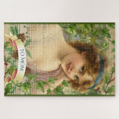 Victoriaans vrouw in de tuin legpuzzel (Horizontaal)