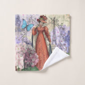 Victoriaans vrouw in rode kleurrijke Mode Bad Handdoek (Wasdoekje)