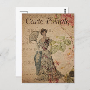  Victoriaans Vrouw met Fan Briefkaart