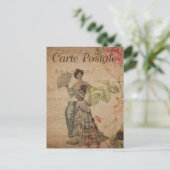  Victoriaans Vrouw met Fan Briefkaart (Staand voorkant)