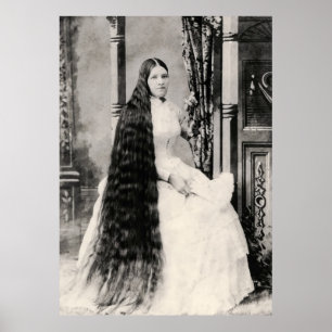 Victoriaans vrouw met lang haar poster