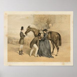  Victoriaans Vrouw Paardenkunst 1857 Poster