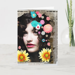 Victoriaans Vrouw Papier Collage   Grappige vriend Kaart