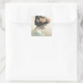  Victoriaans vrouw Vierkante Sticker (Tas)