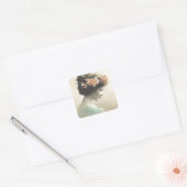  Victoriaans vrouw Vierkante Sticker (Envelop)