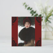 Victoriaans vrouw winterscène portret  (Staand voorkant)