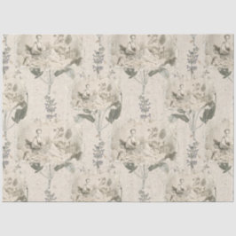 Victoriaans vrouwelijke kunstenaar Collage Tissuepapier