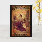 Victoriaans vrouwenchocoladereclame kaart (Gele Bloem)