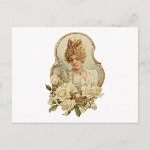 Victoriaans vrouwenportret briefkaart