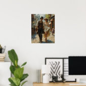 Victoriaans wandeling - Steampunk Elegance Waterve Poster (Thuiskantoor)