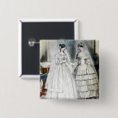Victoriaans weddenschap vierkante button 5,1 cm (Voorkant /achterkant)