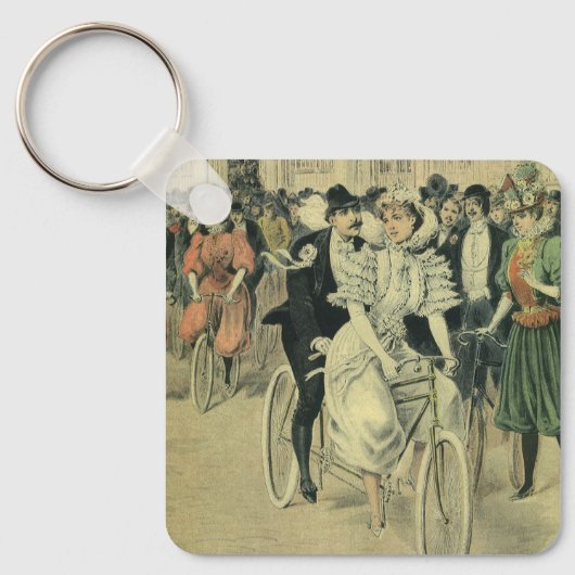 Victoriaans weddenschappen en fietsen van de Pas g Sleutelhanger (Voorkant)