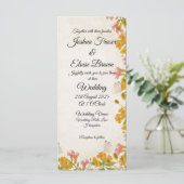 Victoriaans weide geel bruiloft uitnodiging (Staand voorkant)