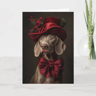 Victoriaans Weimaraner kerst Feestdagen Kaart