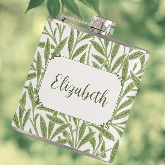  Victoriaans Willow Leaves door William Morris Heupfles