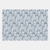 Victoriaans Winter Blues Vignet Inpakpapier Vel (Voorkant 2)