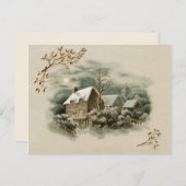 Victoriaans winterscène briefkaart (Voorkant / Achterkant)
