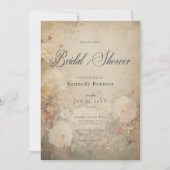 Victoriaans wit rozen Vrijgezellenfeest Kaart (Voorkant)