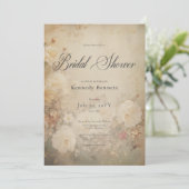 Victoriaans wit rozen Vrijgezellenfeest Kaart (Staand voorkant)