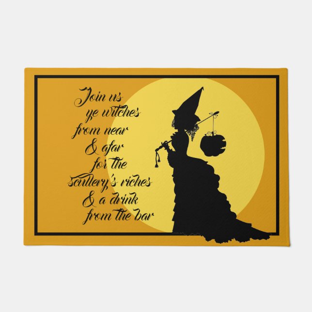  Victoriaans Witch Silhouette Open House Deurmat (Voorkant)