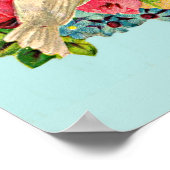 Victoriaans witte duif en liefdesbericht poster (Hoek)