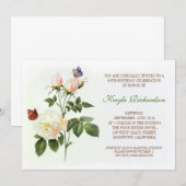 Victoriaans witte roos verjaardag kaart (Voorkant / Achterkant)