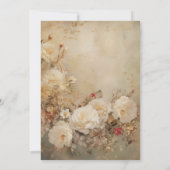  Victoriaans Witte Rozen Bruids Luncheon Kaart (Achterkant)