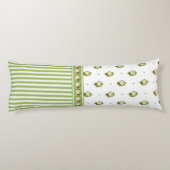  Victoriaans witte rozenbloem groene streep Lichaamskussen (Achterkant)